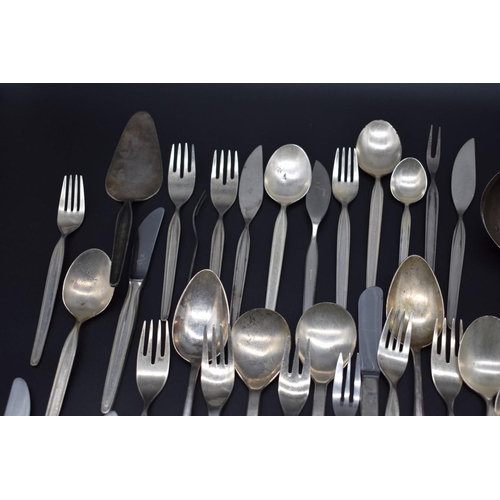 68 - A part set of WMF Zurich pattern .90 silver plated cutlery, designed by Kurt Mayer, (47); together w... 