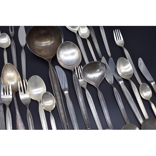 68 - A part set of WMF Zurich pattern .90 silver plated cutlery, designed by Kurt Mayer, (47); together w... 