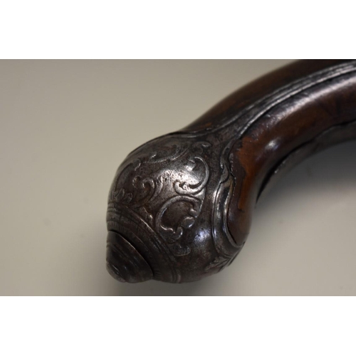 1788 - An antique flintlock pistol, having 33cm barrel, indistinctly signed to the barrel.