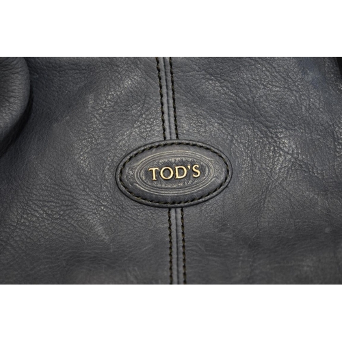 1811 - Tod's: a large blue leather tote bag, with Tod's dustbag.