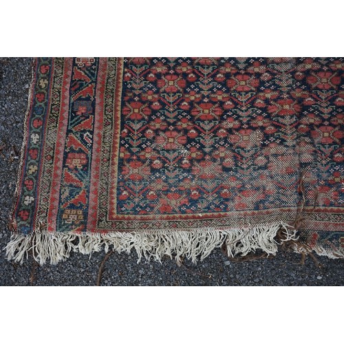 1076a - A North West Persian rug, having repeated floral decoration to central field with floral borders, 32... 