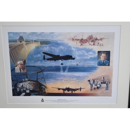 1029 - Two train prints titled 'The Bristolian' and 'Heading West'; together with an RAF print titled 'Oper... 