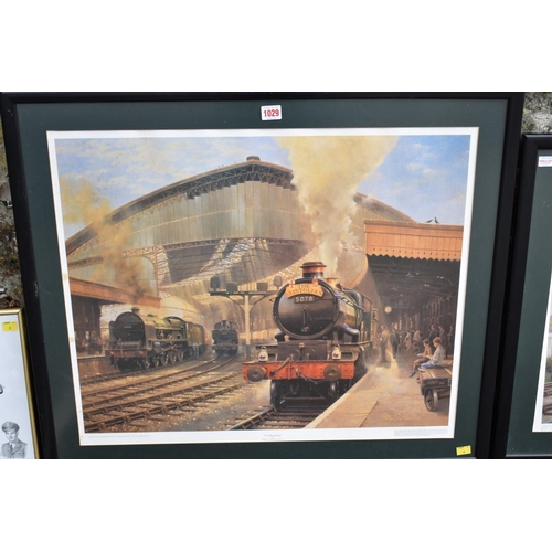 1029 - Two train prints titled 'The Bristolian' and 'Heading West'; together with an RAF print titled 'Oper... 