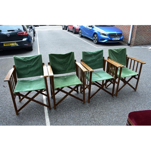 1070 - A set of four directors' style folding chairs, 84cm high. Collection of this lot is strictly by appo... 