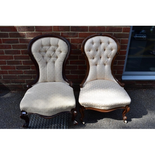 1090 - Two cream upholstered nursing chairs. Collection of this lot is strictly by appointment on Saturday ... 