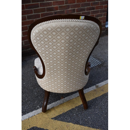 1090 - Two cream upholstered nursing chairs. Collection of this lot is strictly by appointment on Saturday ... 