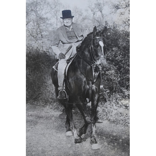 103 - CHURCHILL (Sir Winston): vintage black and white photograph showing an elderly Sir Winston Churchill... 