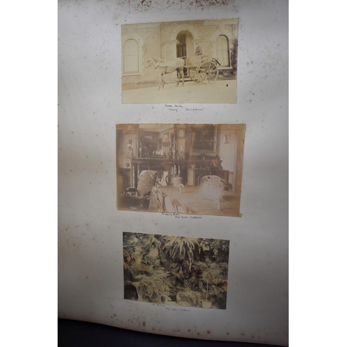 105 - COUNTRY HOUSE ALBUM: large late Victorian album of approx 180 photographs, largely albumen prints of... 