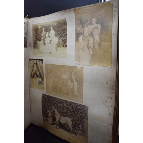 105 - COUNTRY HOUSE ALBUM: large late Victorian album of approx 180 photographs, largely albumen prints of... 