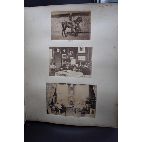 105 - COUNTRY HOUSE ALBUM: large late Victorian album of approx 180 photographs, largely albumen prints of... 