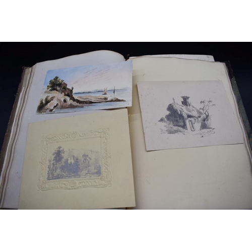 106 - SCRAP ALBUM: BRIGHT FAMILY: 19th century scrap album, front flyleaf inscribed 'The Sketchbook of my ... 