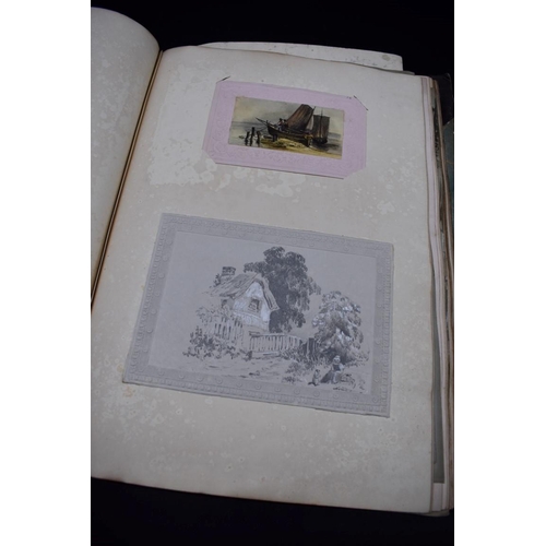 106 - SCRAP ALBUM: BRIGHT FAMILY: 19th century scrap album, front flyleaf inscribed 'The Sketchbook of my ... 