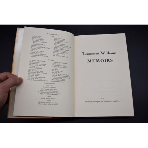 139 - WILLIAMS (Tennessee): 'Memoirs', New York, Doubleday, 1975: First Edition: inscribed by author ... 