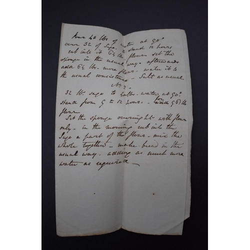 35 - MANUSCRIPT COOKERY RECEIPTS: collection of approx 23 manuscript receipts, mid 19thc, each individual... 