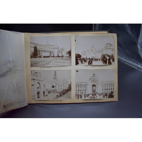 453 - EXPOSITION UNIVERSELLE: 19th century album containing approx 180 albumen print photographs, some ear... 