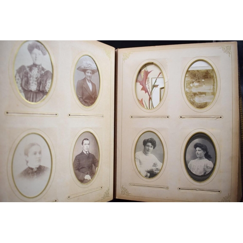 455 - CARTE DE VISITE ALBUMS: a pair of Victorian carte de visite albums, partially filled, numerous cdv t... 