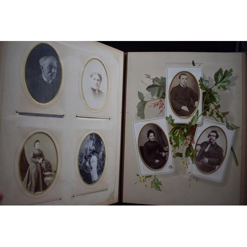 455 - CARTE DE VISITE ALBUMS: a pair of Victorian carte de visite albums, partially filled, numerous cdv t... 