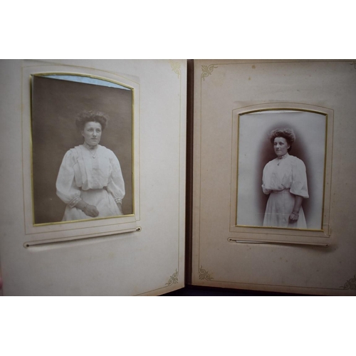 455 - CARTE DE VISITE ALBUMS: a pair of Victorian carte de visite albums, partially filled, numerous cdv t... 