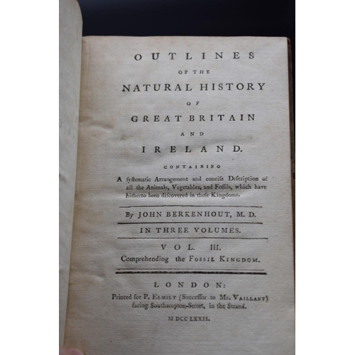 62 - BERKENHOUT (John): 'Outlines of the Natural History of Great Britain and Ireland...' London, pr... 