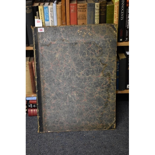 66 - ALBUM OF BLANK PAPER, EARLY 19TH CENTURY: elephant folio, approx 52 leaves of light tan bl... 