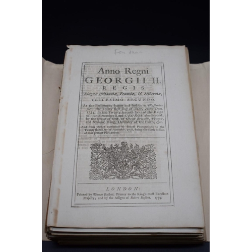 7 - ACTS OF PARLIAMENT, 18TH CENTURY: a collection of 40+ acts relating to the counties of Cambridgeshir... 