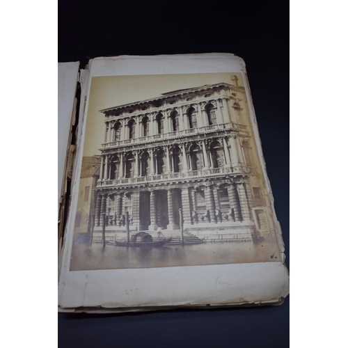 76 - PHOTOGRAPH ALBUM: ITALY: 19thc album of Venice and Ricordo della Certosa di Pavia, approx 20+ albume... 