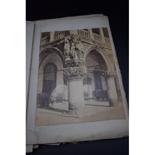 76 - PHOTOGRAPH ALBUM: ITALY: 19thc album of Venice and Ricordo della Certosa di Pavia, approx 20+ albume... 