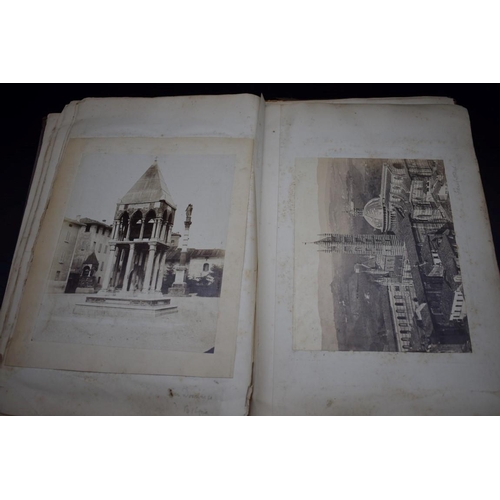 76 - PHOTOGRAPH ALBUM: ITALY: 19thc album of Venice and Ricordo della Certosa di Pavia, approx 20+ albume... 