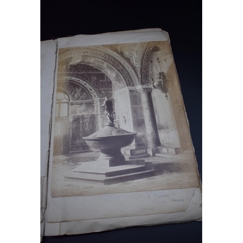 76 - PHOTOGRAPH ALBUM: ITALY: 19thc album of Venice and Ricordo della Certosa di Pavia, approx 20+ albume... 