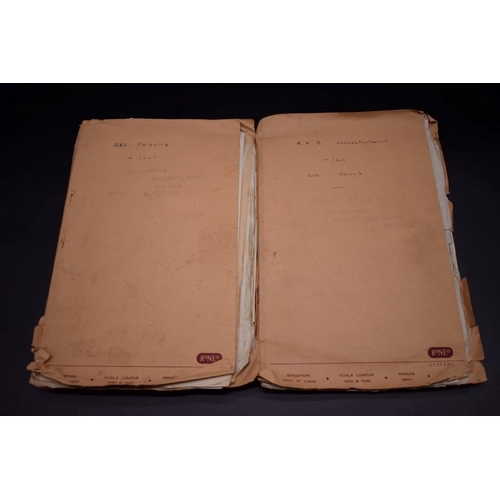 77 - MALAYA, RUBBER PRODUCTION: two folders of correspondence from the Henrietta Rubber Estate, Padang Se... 