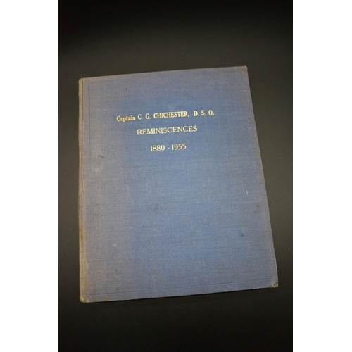 85 - NAVAL INTEREST: Commander C G Chichester, 'Reminiscences 1880-1955': typescript, 96pp plus 2 manuscr... 