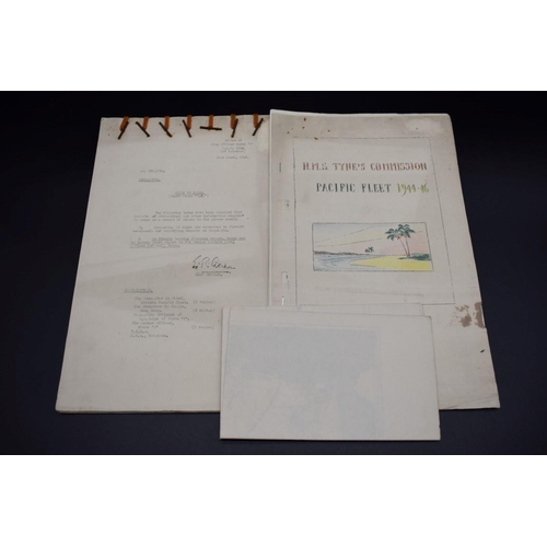 89 - HIROSHIMA & NAGASAKI: two typescripts, 'HMS Tyne's Commission', Pacific Fleet, 1944-46: large fo... 