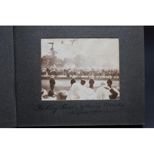 94 - PAGEANT OF CALCUTTA 1911: PHOTOGRAPH ALBUM: small format album containing 12 mounted albumen print p... 