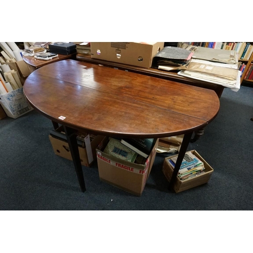 1694 - An Irish George III mahogany drop leaf table, indistinctly labelled 'Robert Strahan, Cabinet Makers ... 
