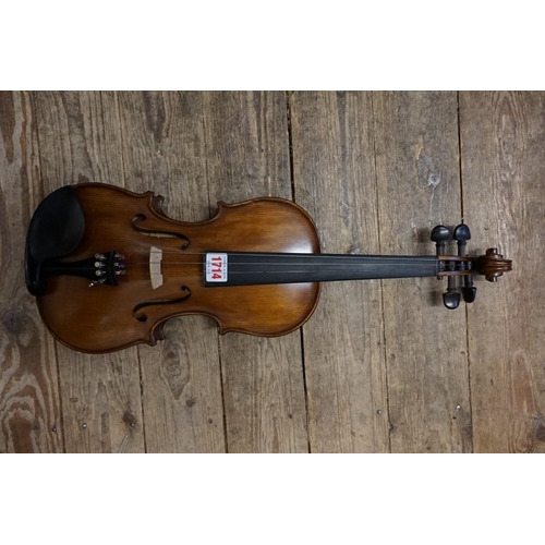 1714 - A Vivaldi model No.MV1416 violin, with 13in two piece back, with bow and padded case.... 