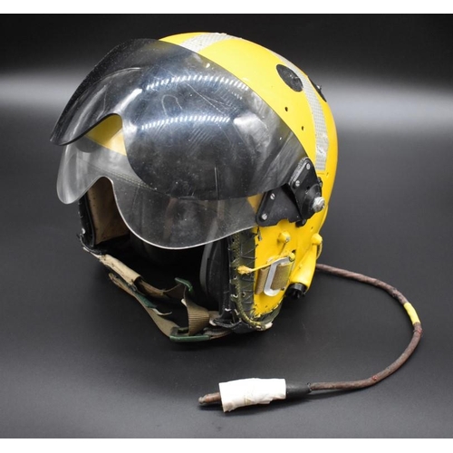 1701 - A circa 1970s RAF pilot's helmet, with radio kit and flash visor.