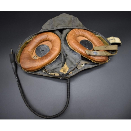 1703 - A 1968 RAF flying helmet, with radio kit.