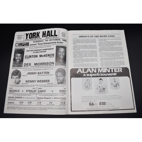 1722 - Boxing Autographs: an Alan Minter vs Marvin Hagler 'Middleweight Championship of The World' programm... 