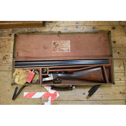 1726 - A BSA 12 bore side by side boxlock shotgun, nitro proofed, serial number 9267, 76cm barrels, in orig... 