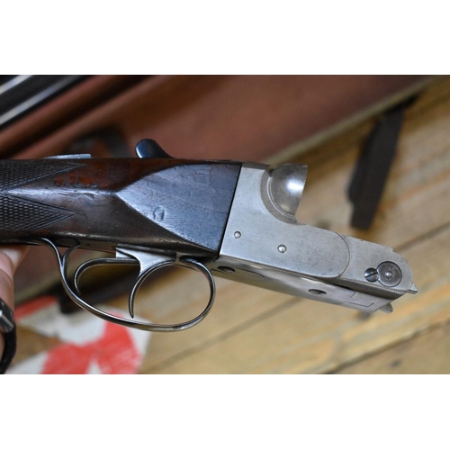 1726 - A BSA 12 bore side by side boxlock shotgun, nitro proofed, serial number 9267, 76cm barrels, in orig... 