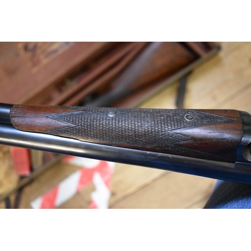 1726 - A BSA 12 bore side by side boxlock shotgun, nitro proofed, serial number 9267, 76cm barrels, in orig... 