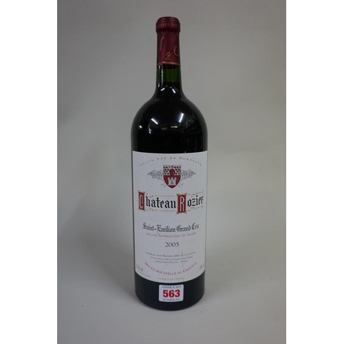 563 - A 150cl bottle of Chateau Rozier, 2005, Grand Cru St Emilion. (1)