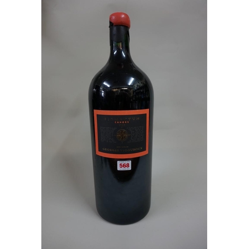 568 - A 6 litre Methuselah display wine bottle, (no contents).