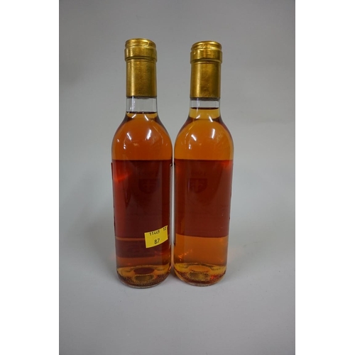 575 - Two 37.5cl bottles of Chateau Piot David, 1989, Sauternes. (2)