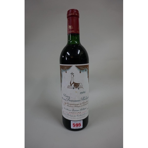 595 - A 75cl bottle of Chateau Mouton-Baronne-Philippe, 1986, 5th Paulliac. (1)