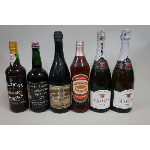 743 - Six various bottles, to include: two NV champagne; and an Igienico Marsala, circa 1913. (6)... 