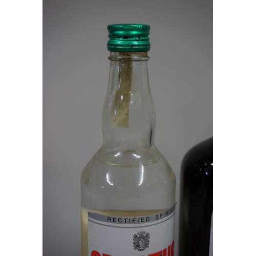 745 - A mixed group of spirits, to include a 1 litre bottle of Stroh '80'. (7)