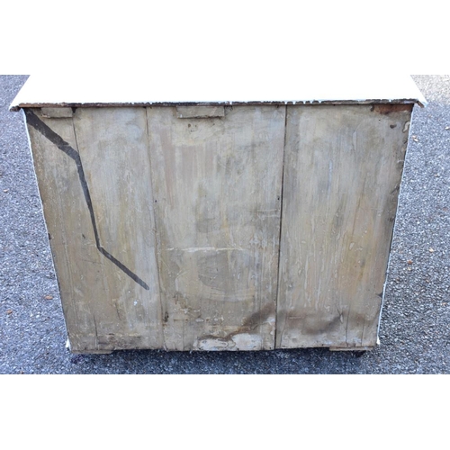 1057 - A Victorian painted pine chest of drawers, 82cm wide x 46cm deep x 76cm high. ... 