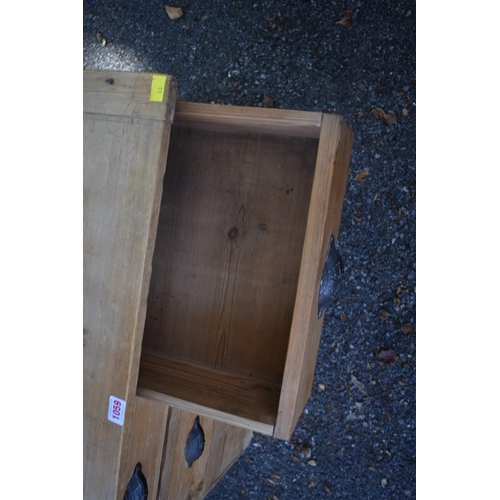 1059 - A pine chest of drawers, together with an old box commode.