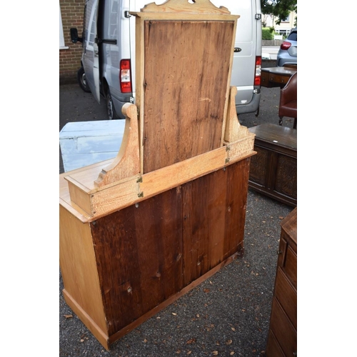 1072 - An ash mirror back dressing table, 108cm wide x 49cm deep.